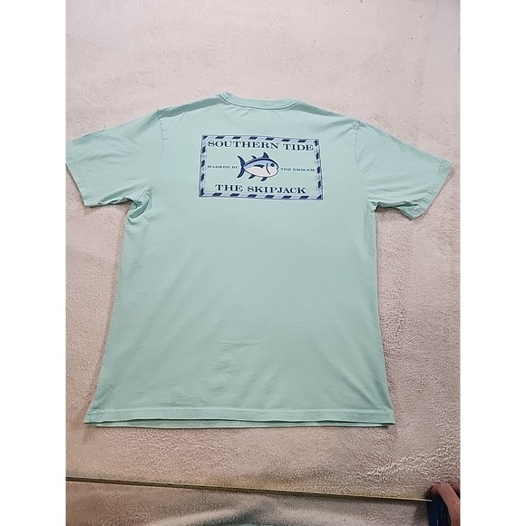 Youth Southern Tide "The Skipjack" T Shirt Size Medium Teal Green - Picture 6 of 6